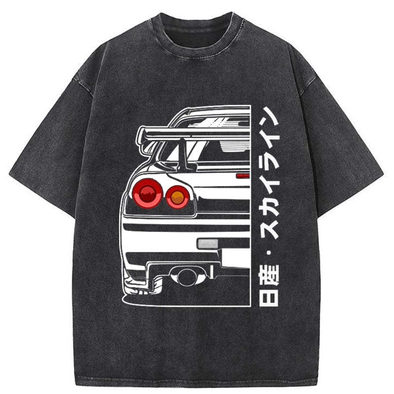 Tokyo-Tiger Nissan Skyline GTR R34 Washed T-Shirt Sale
