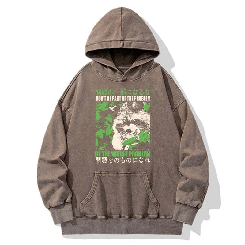 Tokyo-Tiger Don It Be Part Of The Problem Washed Hoodie