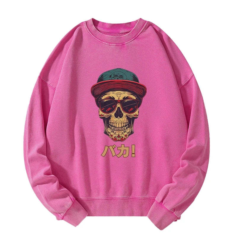 Tokyo-Tiger Fashion Skull Japanese Washed Sweatshirt Sale