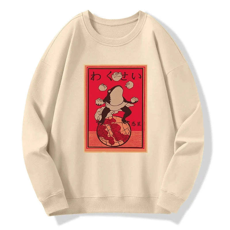 Tokyo-Tiger Wakusei Frog Funny Sweatshirt Sale
