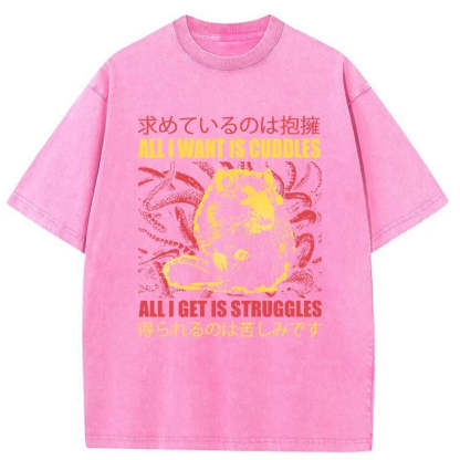 Tokyo-Tiger All I Want Is Cuddles Washed T-Shirt