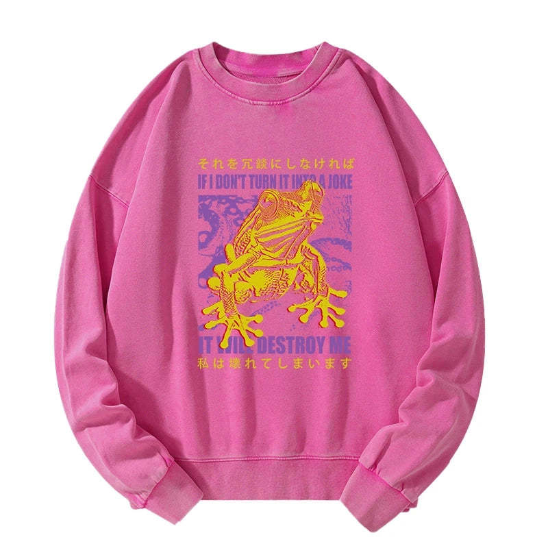 Tokyo-Tiger A Frog Prone To Emotional Breakdown Washed Sweatshirt