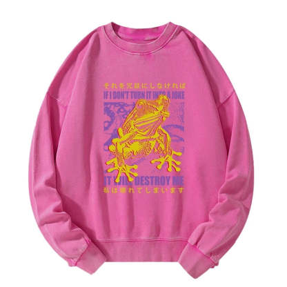 Tokyo-Tiger A Frog Prone To Emotional Breakdown Washed Sweatshirt