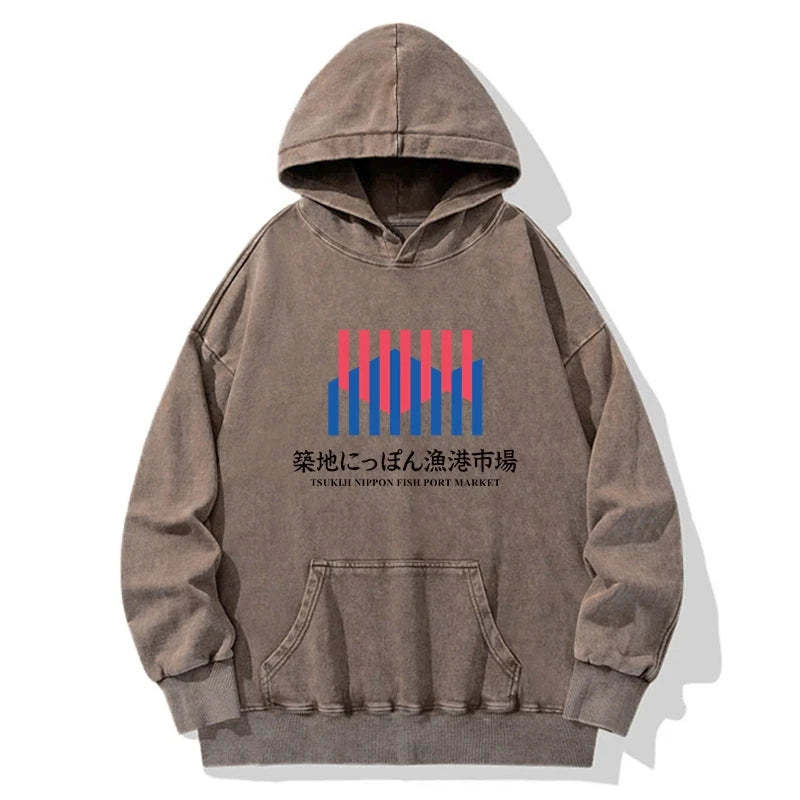 Tokyo-Tiger Tsukiji Nippon Fish Port Market Washed Hoodie