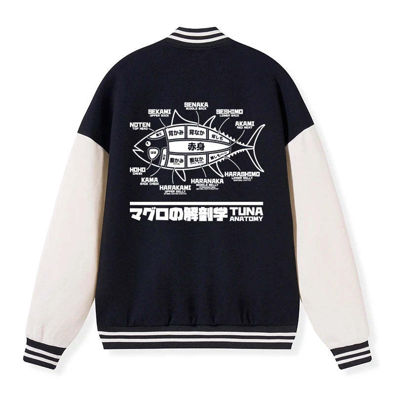 Tokyo-Tiger Tuna Dissection Map Japanese Embroidery Varsity Jacket Sale