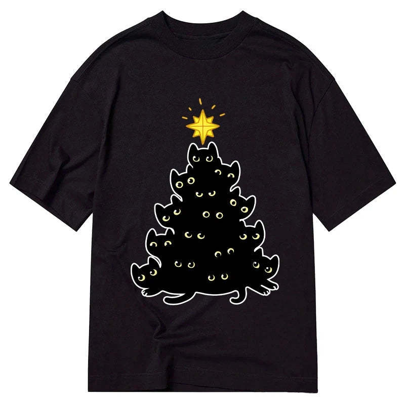 Tokyo-Tiger Black Cat Christmas Tree Classic T-Shirt