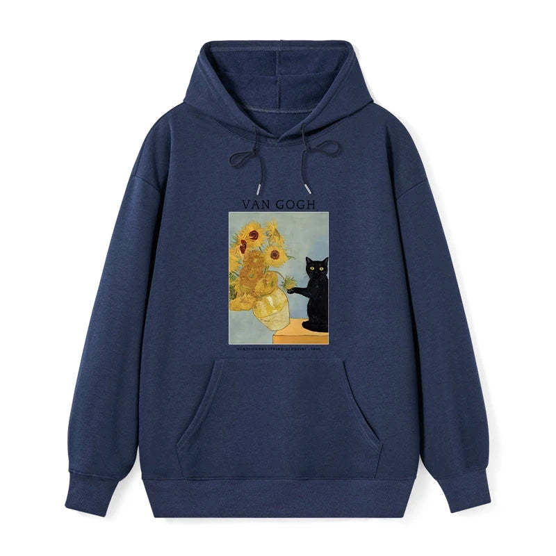 Tokyo-Tiger Black Cat With Sunflowers Classic Hoodie