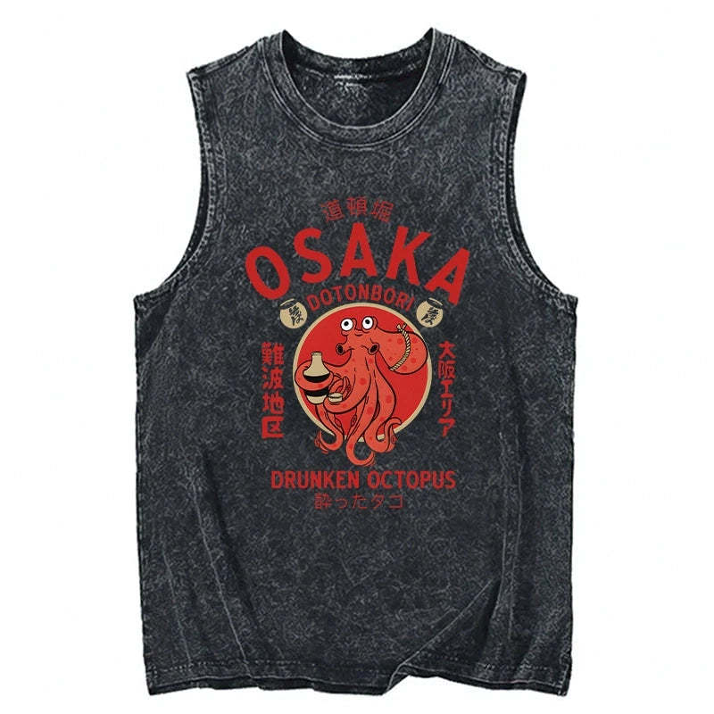 Tokyo-Tiger Drunken Octopus Japan Washed Tank Sale