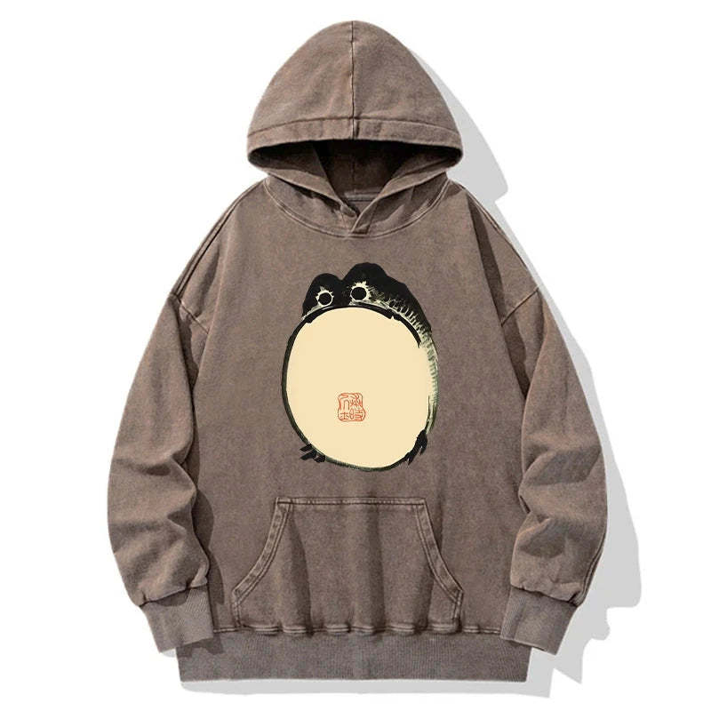 Tokyo-Tiger Grumpy Frog Japanese Washed Hoodie Sale
