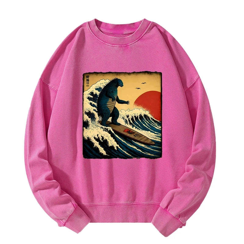 Tokyo-Tiger The Great Wave Washed Sweatshirt