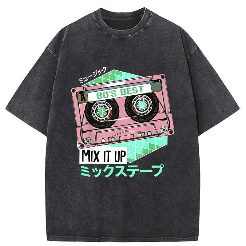 Tokyo-Tiger Cassette Tape Japanese Washed T-Shirt Sale