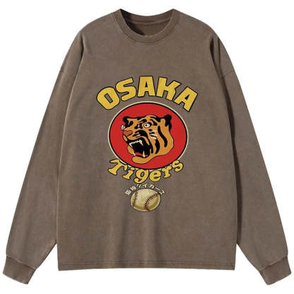 Tokyo-Tiger Osaka Tiger Baseball Washed Long Sleeve T-Shirt