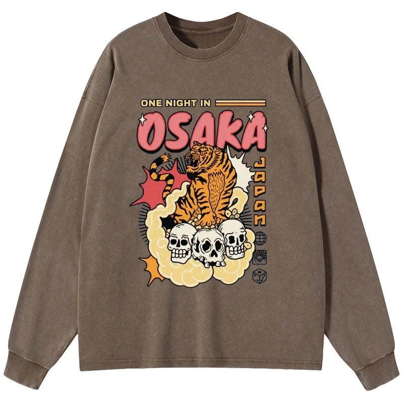 Tokyo-Tiger Osaka Tiger Washed Long Sleeve T-Shirt Sale