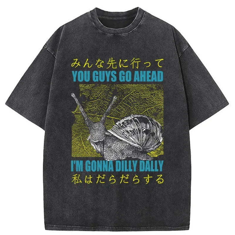 Tokyo-Tiger Slow Snail Japanese Washed T-Shirt Sale
