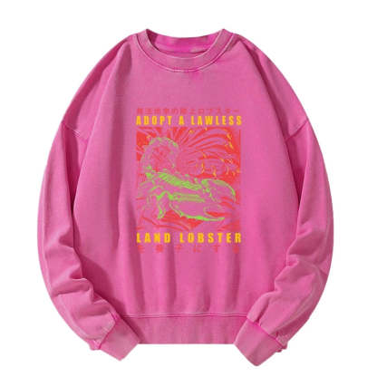 Tokyo-Tiger Adopting A Land Lobster Japanese Washed Sweatshirt