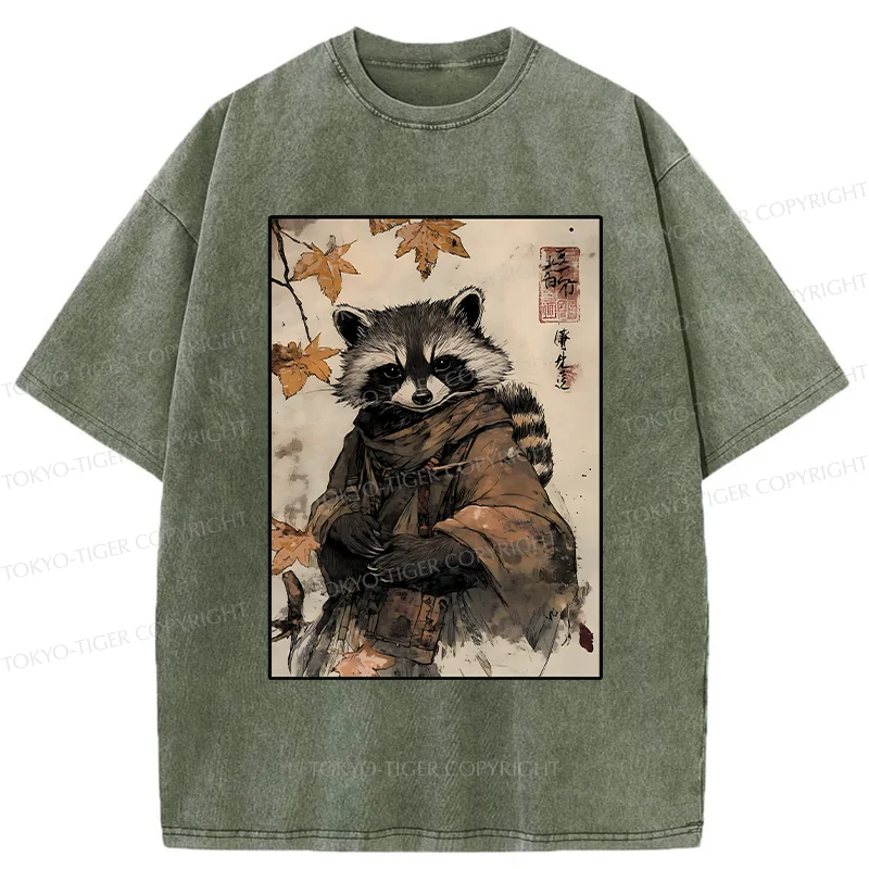 Tokyo-Tiger Raccoon Ninja Washed T-Shirt