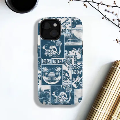Tokyo-Tiger Tropical Island Collage Phone Case