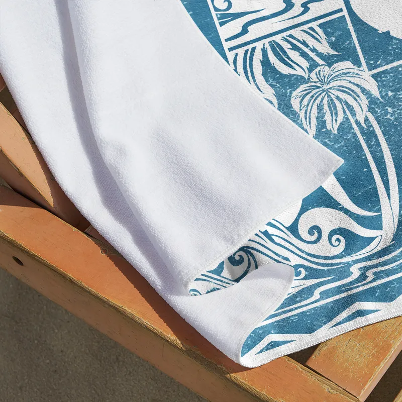 Tokyo-Tiger Tropical Island Collage Beach Towel