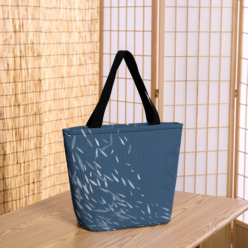 Tokyo-Tiger Falling Leaves And Ripples Zipper Tote Bag