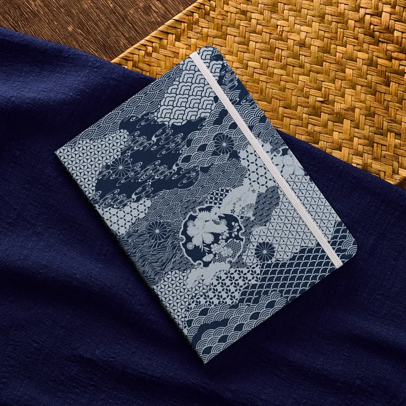 Tokyo-Tiger Elegant Floral Waves Notebook