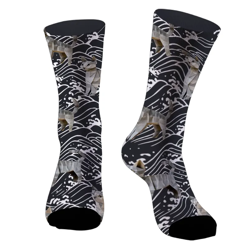 Tokyo-Tiger The Great Wave Off Cat Socks