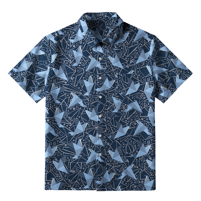 Tokyo-Tiger Japanese Traditional Origami Button-up Shirt