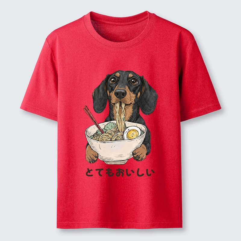 Tokyo-Tiger Cute Dog Eating Noodles Art Meme Classic T-Shirt