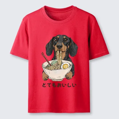 Tokyo-Tiger Cute Dog Eating Noodles Art Meme Classic T-Shirt
