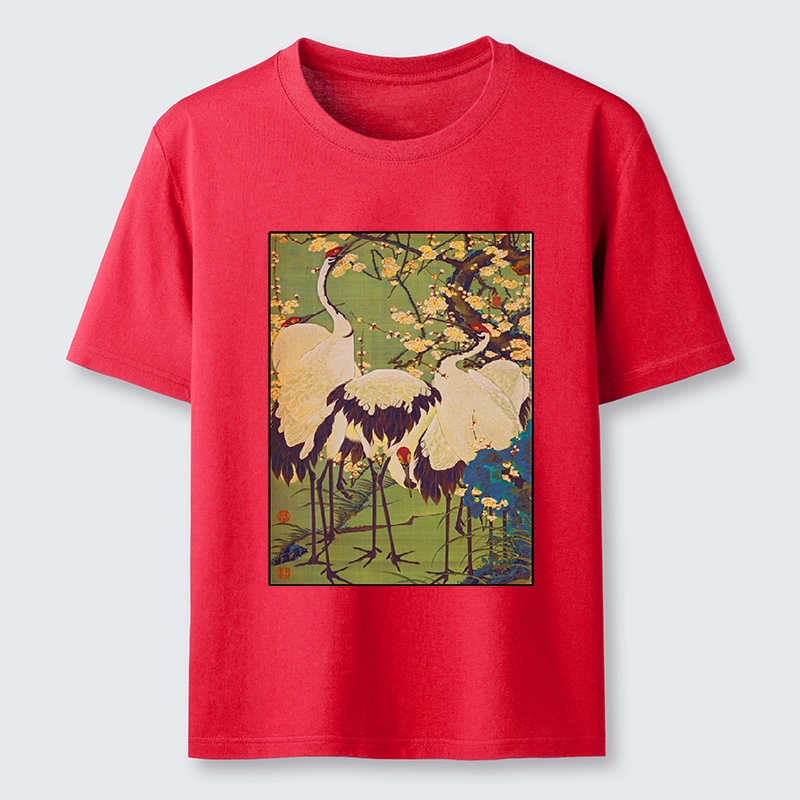 Tokyo-Tiger Three Cranes In Sakura Garden Classic T-Shirt