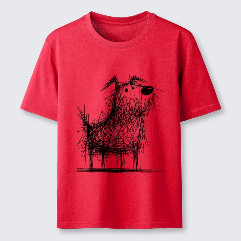 Tokyo-Tiger Cute Scrawled Dog Line Art Classic T-Shirt