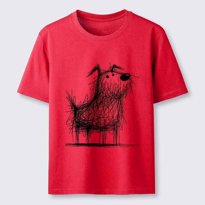 Tokyo-Tiger Cute Scrawled Dog Line Art Classic T-Shirt