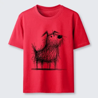 Tokyo-Tiger Cute Scrawled Dog Line Art Classic T-Shirt