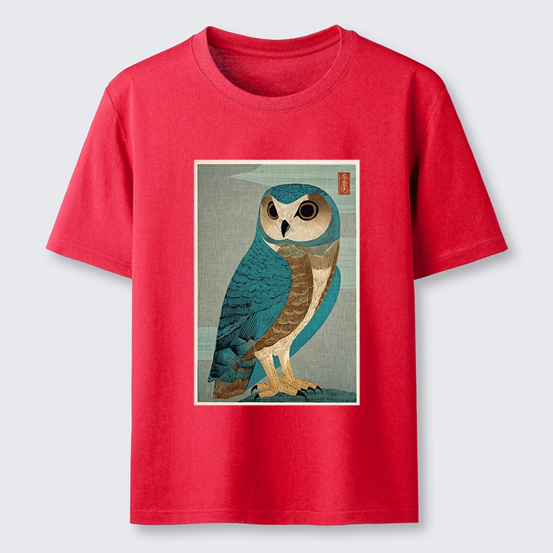 Tokyo-Tiger Vintage Owl Woodblock Art Classic T-Shirt