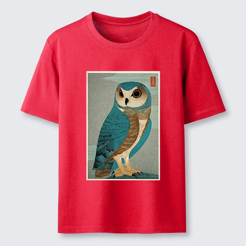 Tokyo-Tiger Vintage Owl Woodblock Art Classic T-Shirt