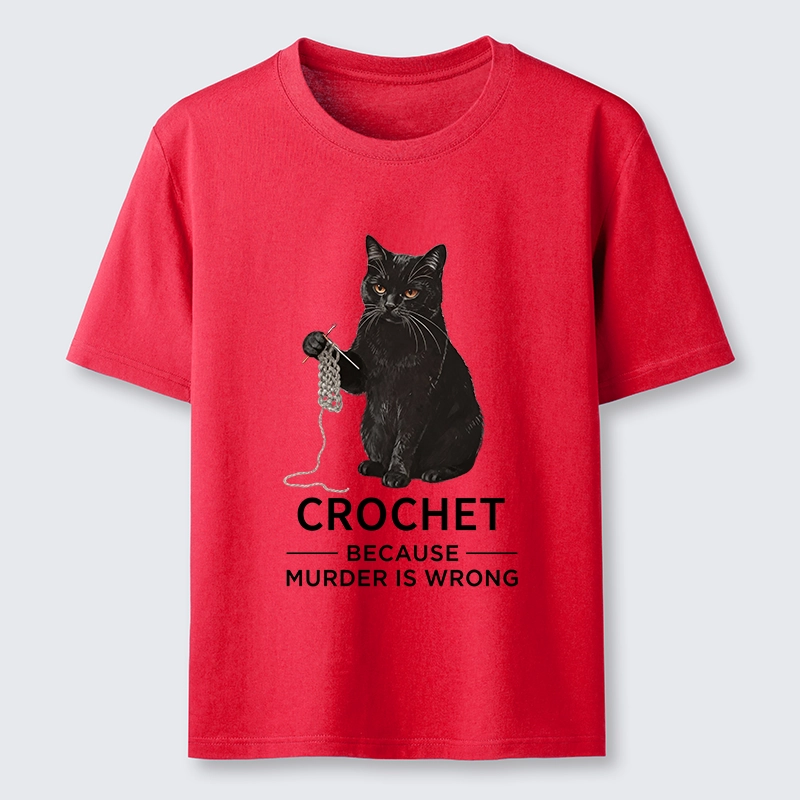 Tokyo-Tiger Cat Crocheting To Avoid Trouble Classic T-Shirt