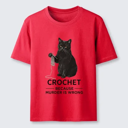Tokyo-Tiger Cat Crocheting To Avoid Trouble Classic T-Shirt