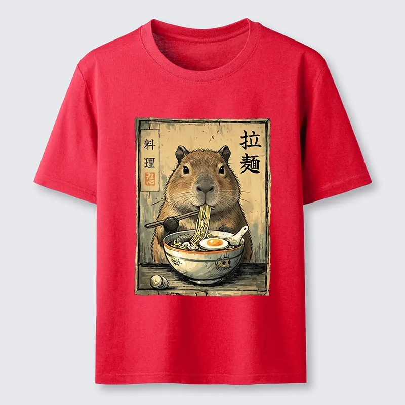 Tokyo-Tiger Capybara Enjoying A Bowl Of Ramen Classic T-Shirt