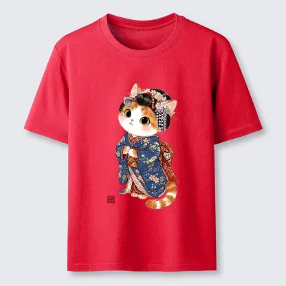 Tokyo-Tiger Cat Dressed As A Geisha Funny Classic T-Shirt