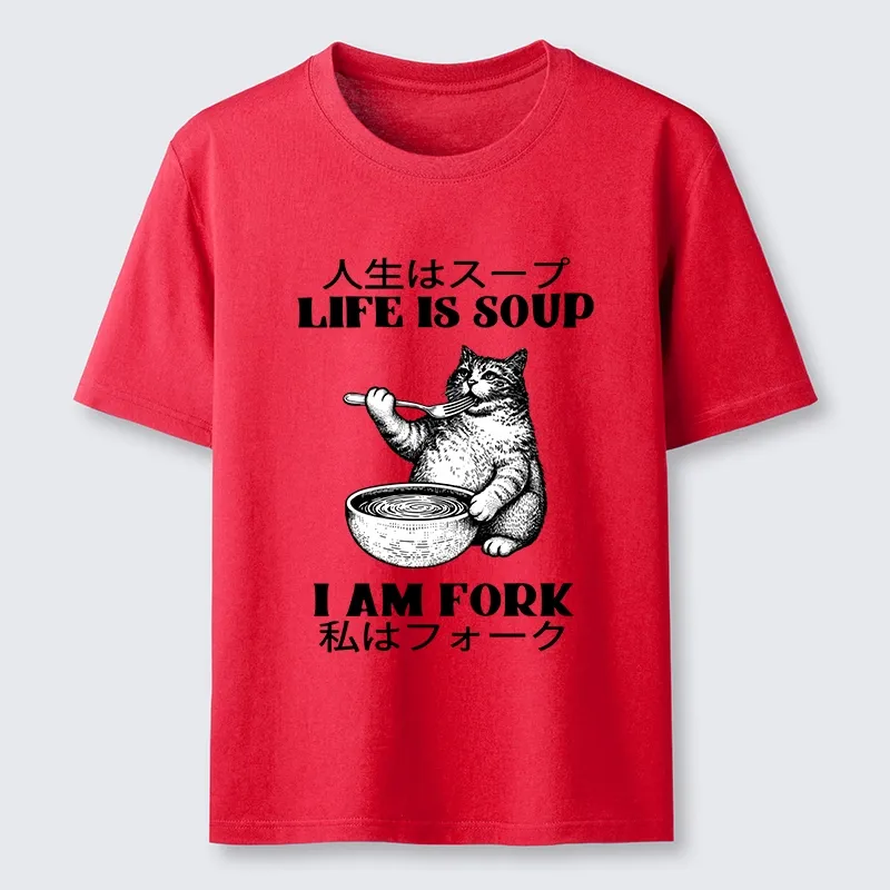 Tokyo-Tiger Cat Eating Soup With A Fork Classic T-Shirt