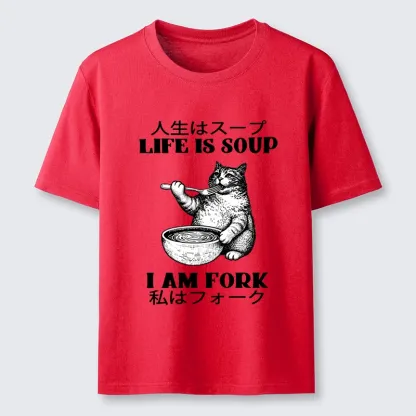 Tokyo-Tiger Cat Eating Soup With A Fork Classic T-Shirt