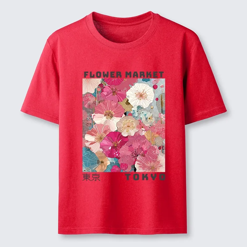 Tokyo-Tiger Market Colorful Floral Art Classic T-Shirt