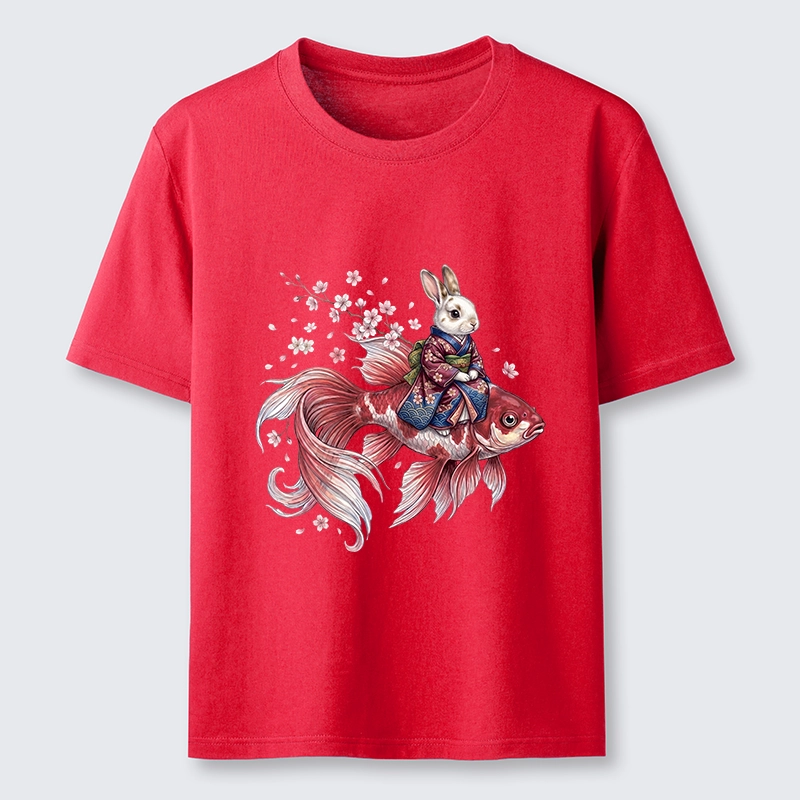Tokyo-Tiger Japanese Style Rabbit And Koi Fish Classic T-Shirt