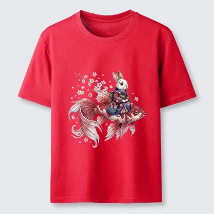 Tokyo-Tiger Japanese Style Rabbit And Koi Fish Classic T-Shirt