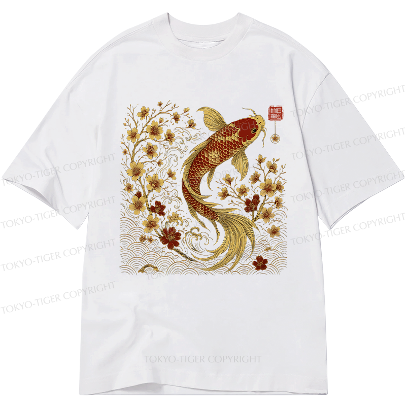 Tokyo-Tiger Vintage Sakura And Koi Classic T-Shirt