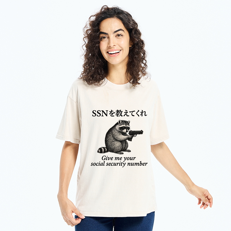 Tokyo-Tiger Raccoon Funny Meme Washed T-Shirt