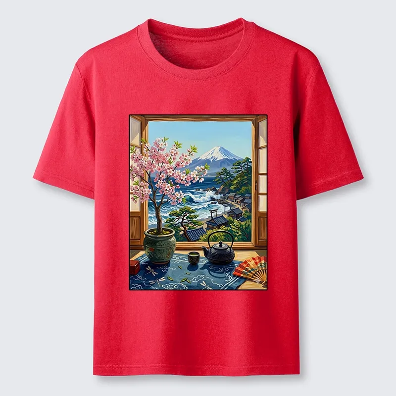 Tokyo-Tiger Mount Fuji View From Japanese Window Classic T-Shirt