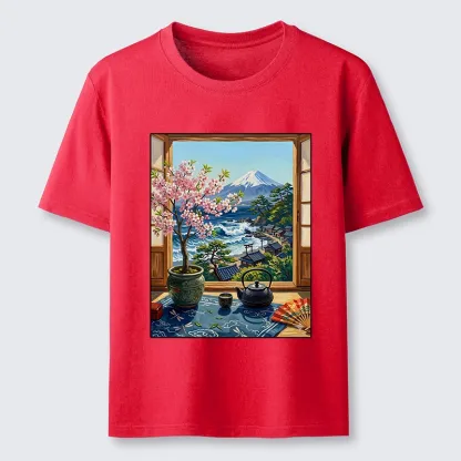 Tokyo-Tiger Mount Fuji View From Japanese Window Classic T-Shirt