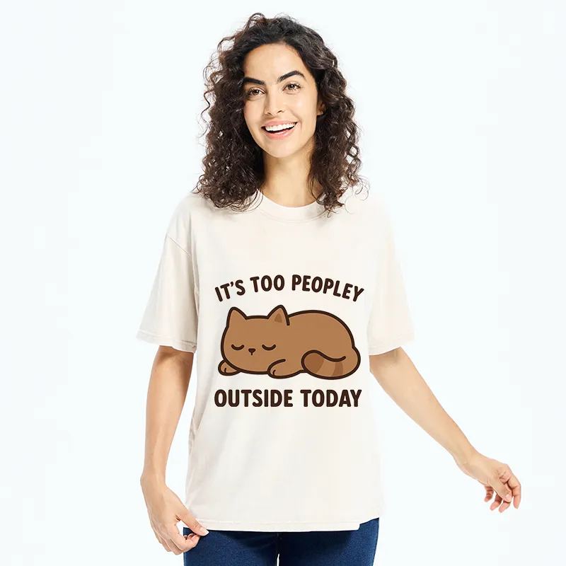 Tokyo-Tiger Kawaii Resting Cat Washed T-Shirt