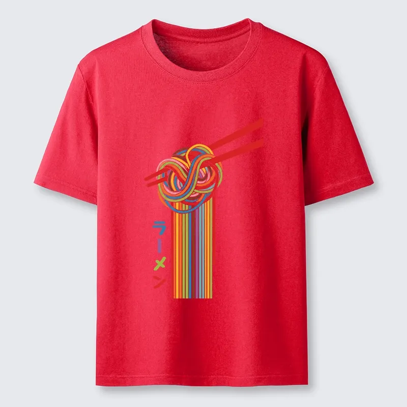 Tokyo-Tiger Colorful Noodles On Red Chopsticks Classic T-Shirt