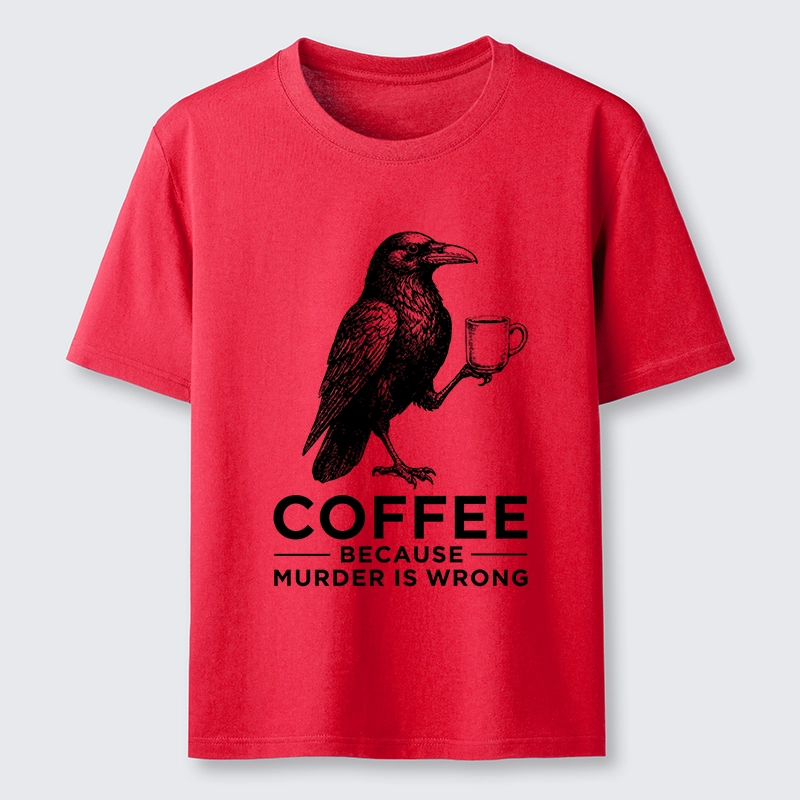 Tokyo-Tiger Raven Holding Coffee Life Mood Classic T-Shirt
